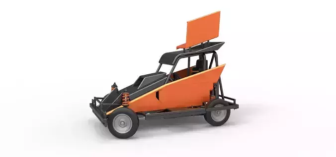 New Zealand Ministock car while turning Version 2 Scale 1 to 25