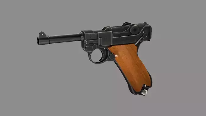 Pistol C127G Luger Model 1908 Low Poly 3D Model