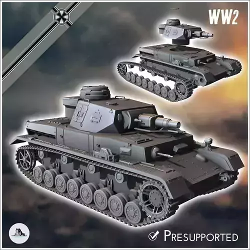 Panzer IV Ausf F1 F early - Germany Eastern Western Front Norman 3D print model