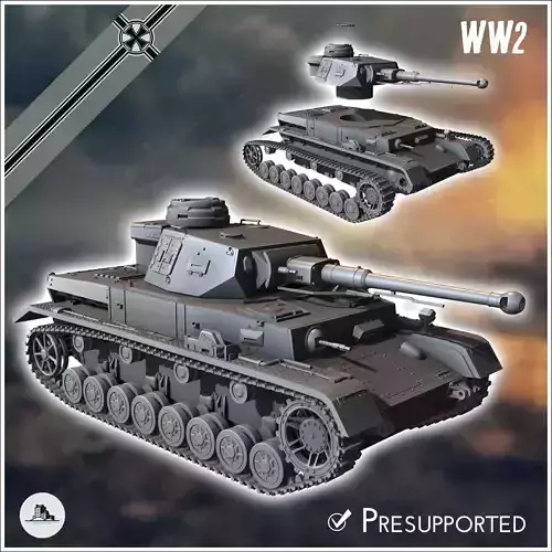 Panzer IV Ausf F2 F late - Germany Eastern Western Front Normand 3D print model