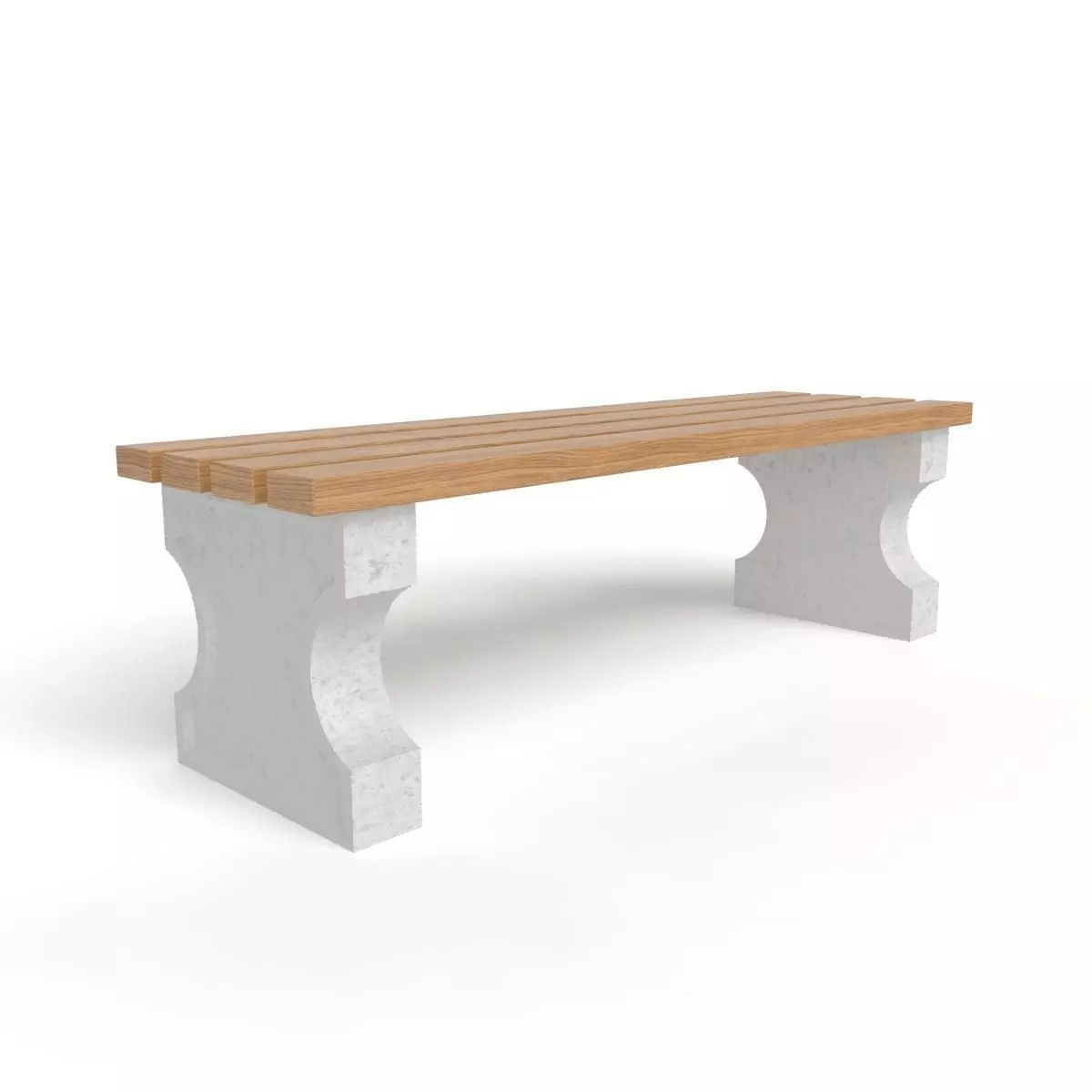 Bench with concrete legs 3D model