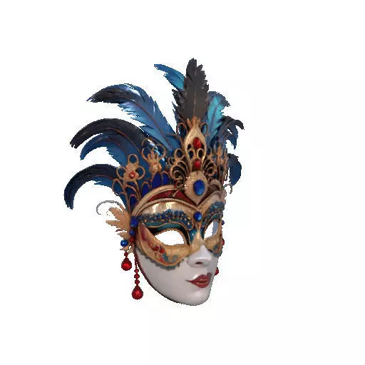 2474Venetian Carnival Mask Color 3D Model magic 3D print model_11