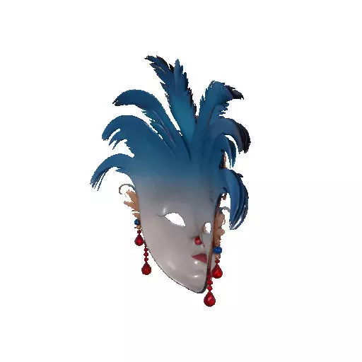 2474Venetian Carnival Mask Color 3D Model magic 3D print model_19