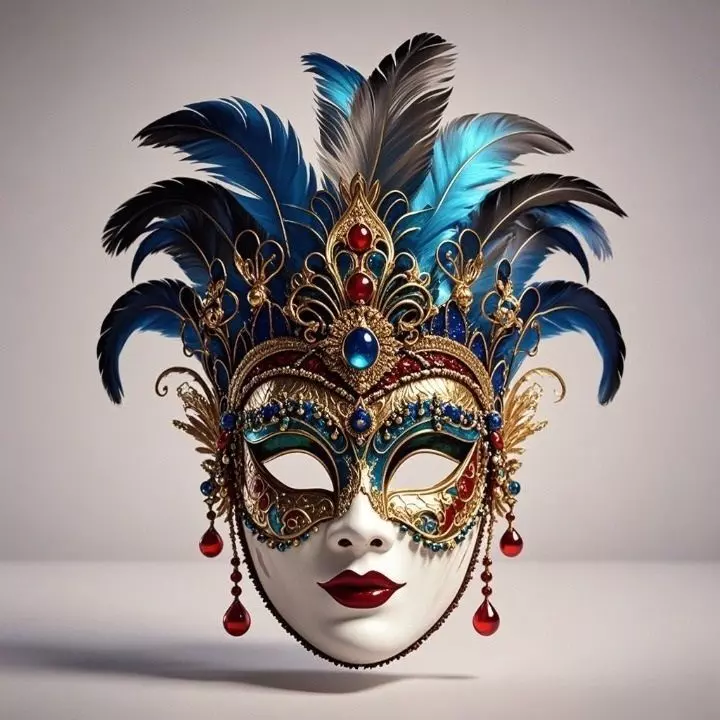2474Venetian Carnival Mask Color 3D Model magic 3D print model_3