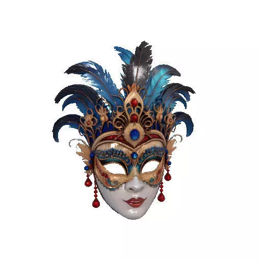 2474Venetian Carnival Mask Color 3D Model magic 3D print model_9