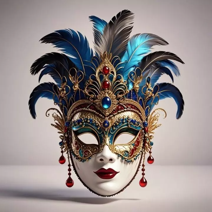 2474Venetian Carnival Mask Color 3D Model magic 3D print model_0