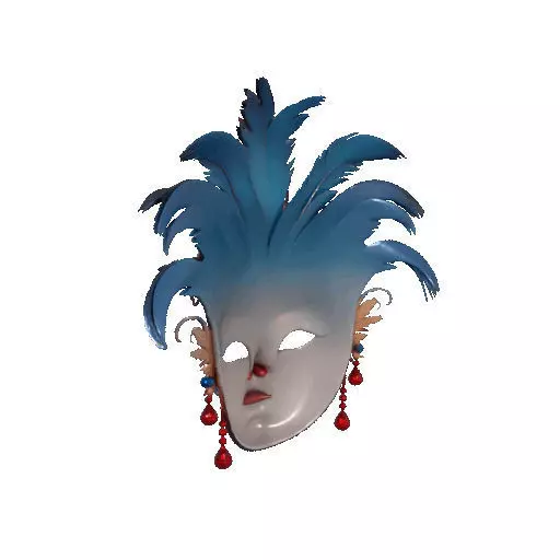 2474Venetian Carnival Mask Color 3D Model magic 3D print model_26