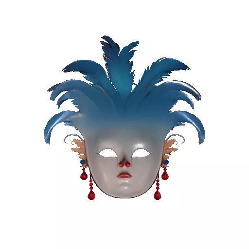 2474Venetian Carnival Mask Color 3D Model magic 3D print model_23