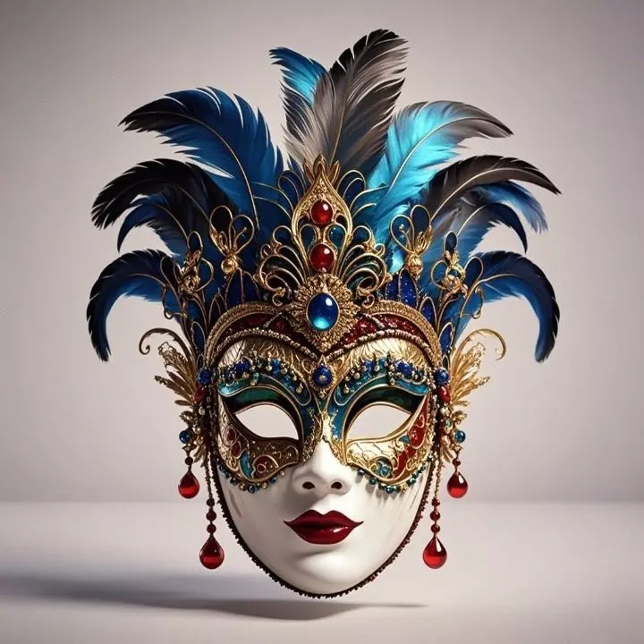 2474Venetian Carnival Mask Color 3D Model magic 3D print model_2