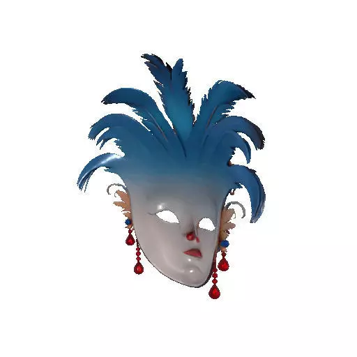 2474Venetian Carnival Mask Color 3D Model magic 3D print model_20