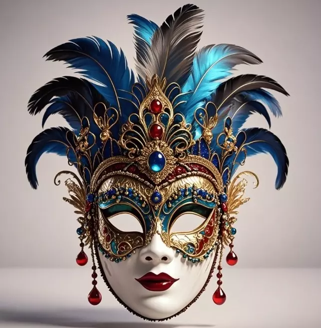 2474Venetian Carnival Mask Color 3D Model magic 3D print model_5