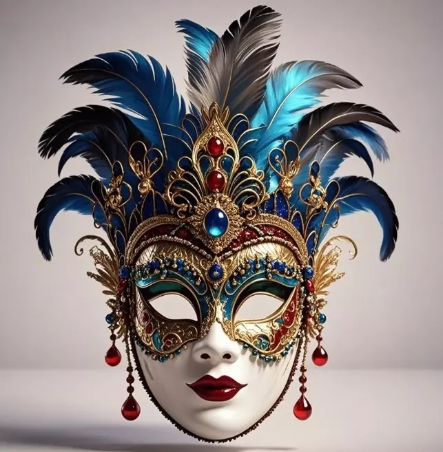 2474Venetian Carnival Mask Color 3D Model magic 3D print model_7