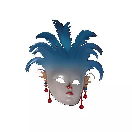 2474Venetian Carnival Mask Color 3D Model magic 3D print model_21