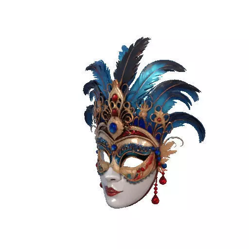 2474Venetian Carnival Mask Color 3D Model magic 3D print model_35