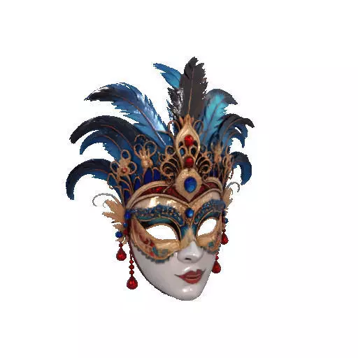 2474Venetian Carnival Mask Color 3D Model magic 3D print model_10