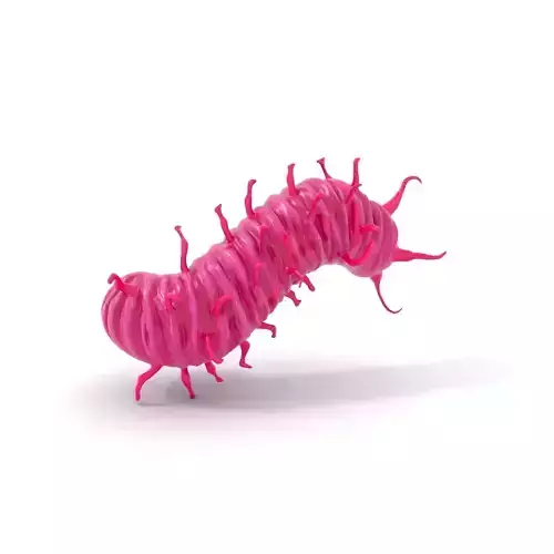 Bright Pink Caterpillar model pack Low-poly 3D model