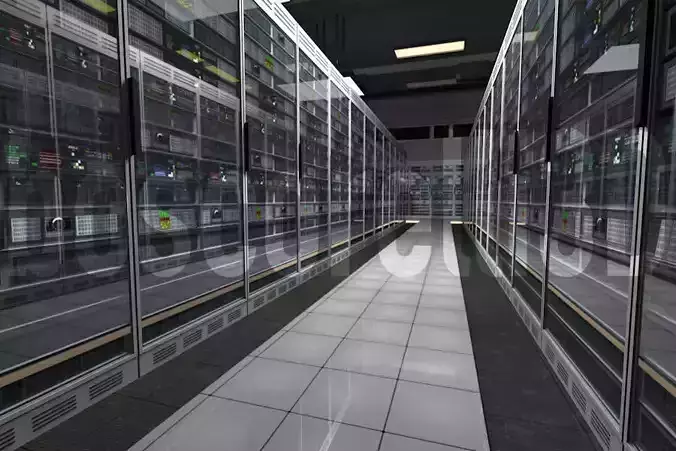 Data Centre Ready to Render Low-poly 3D model