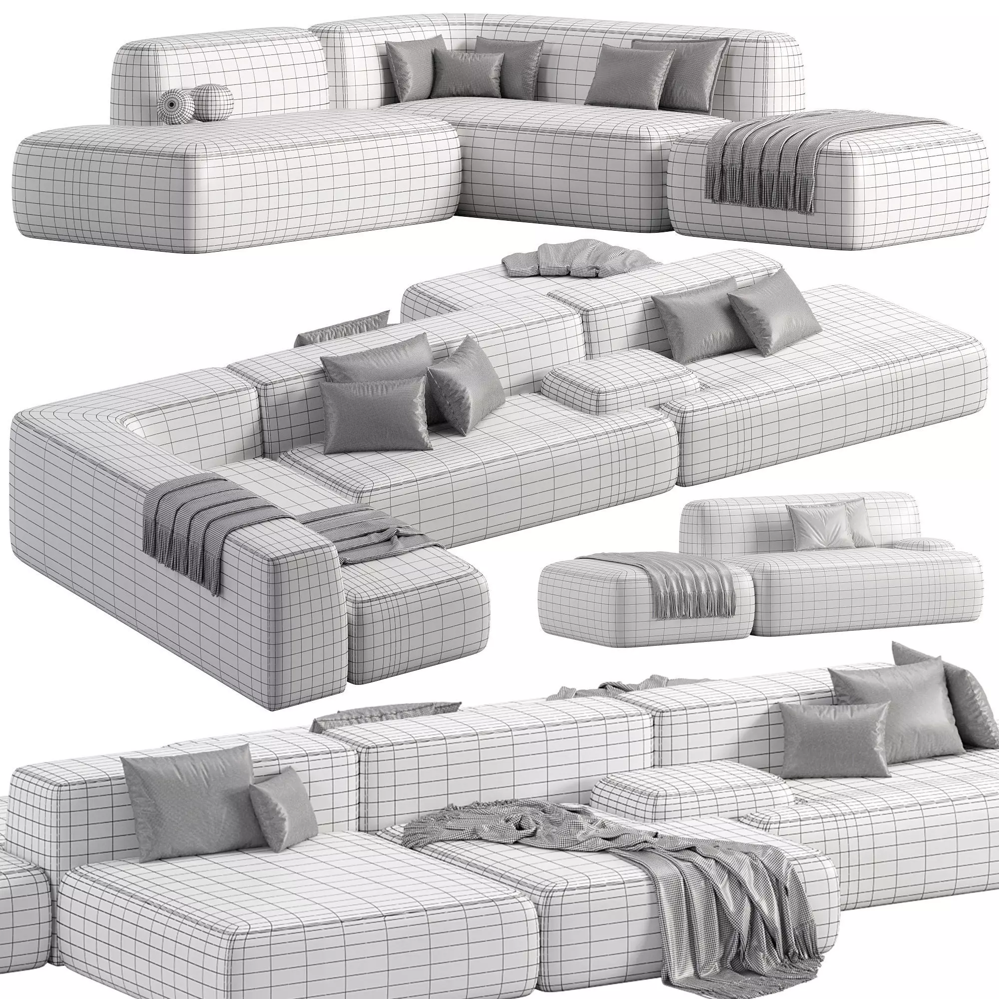 Lema Colud Sectional Sofa 3D model_5