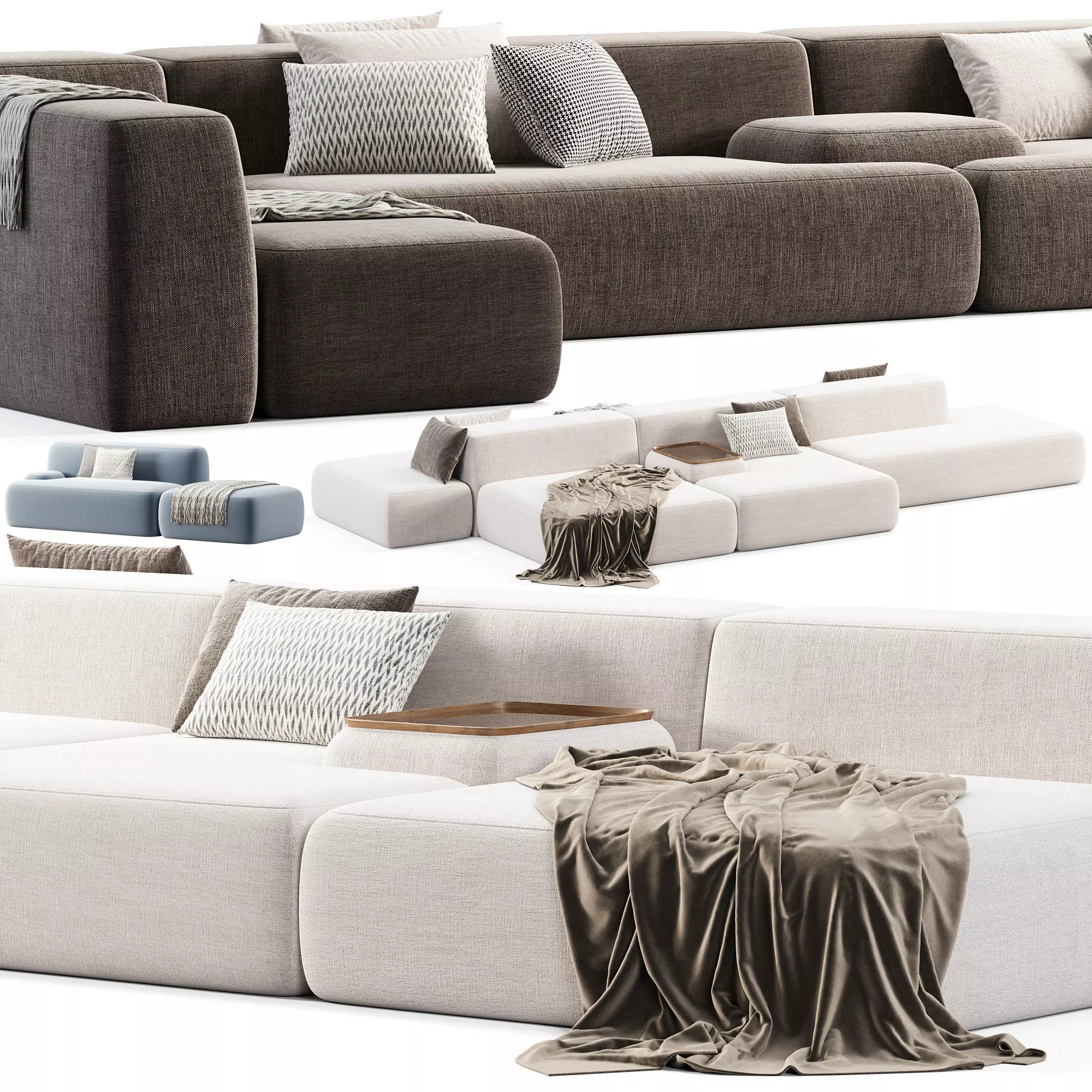 Lema Colud Sectional Sofa 3D model_4