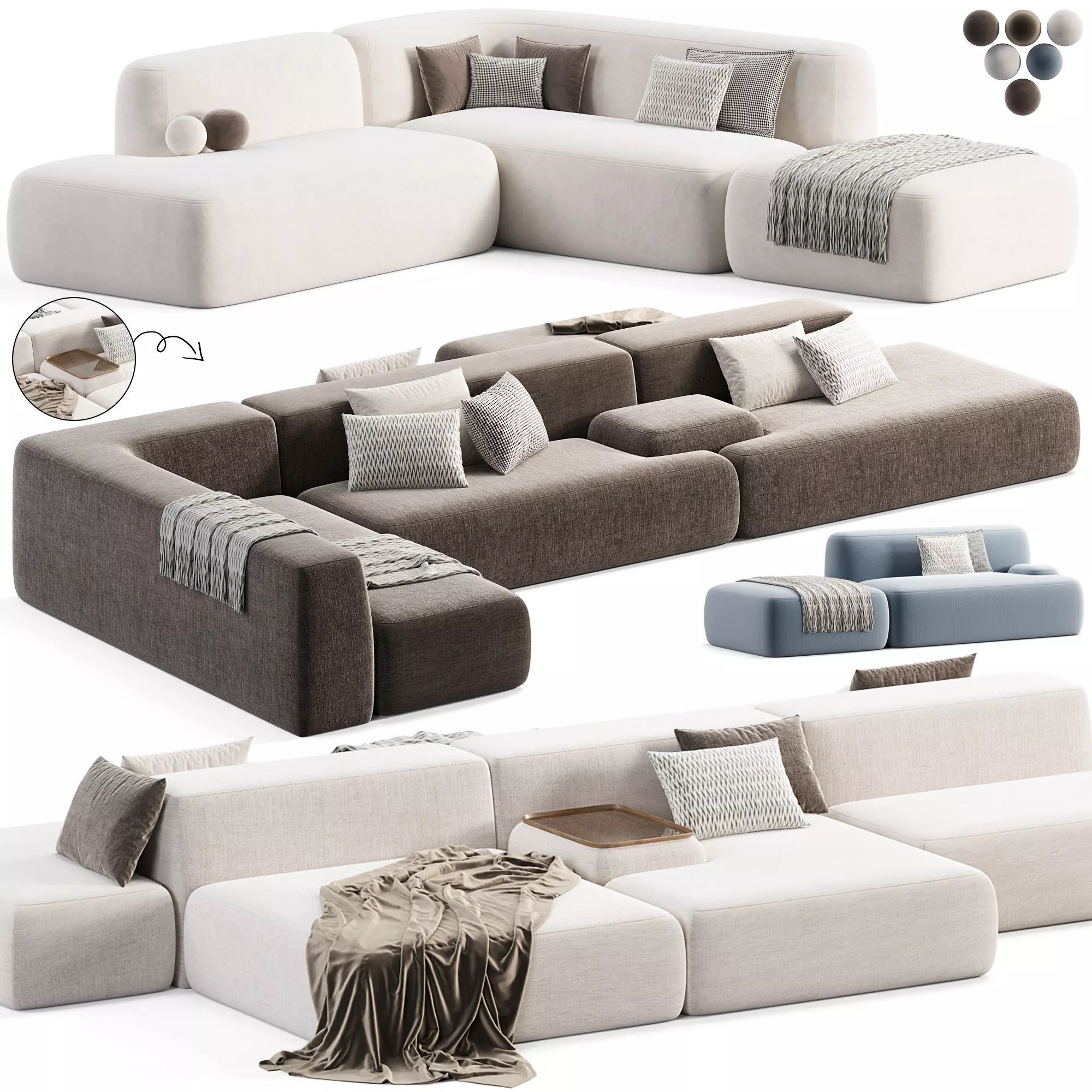 Lema Colud Sectional Sofa 3D model_0