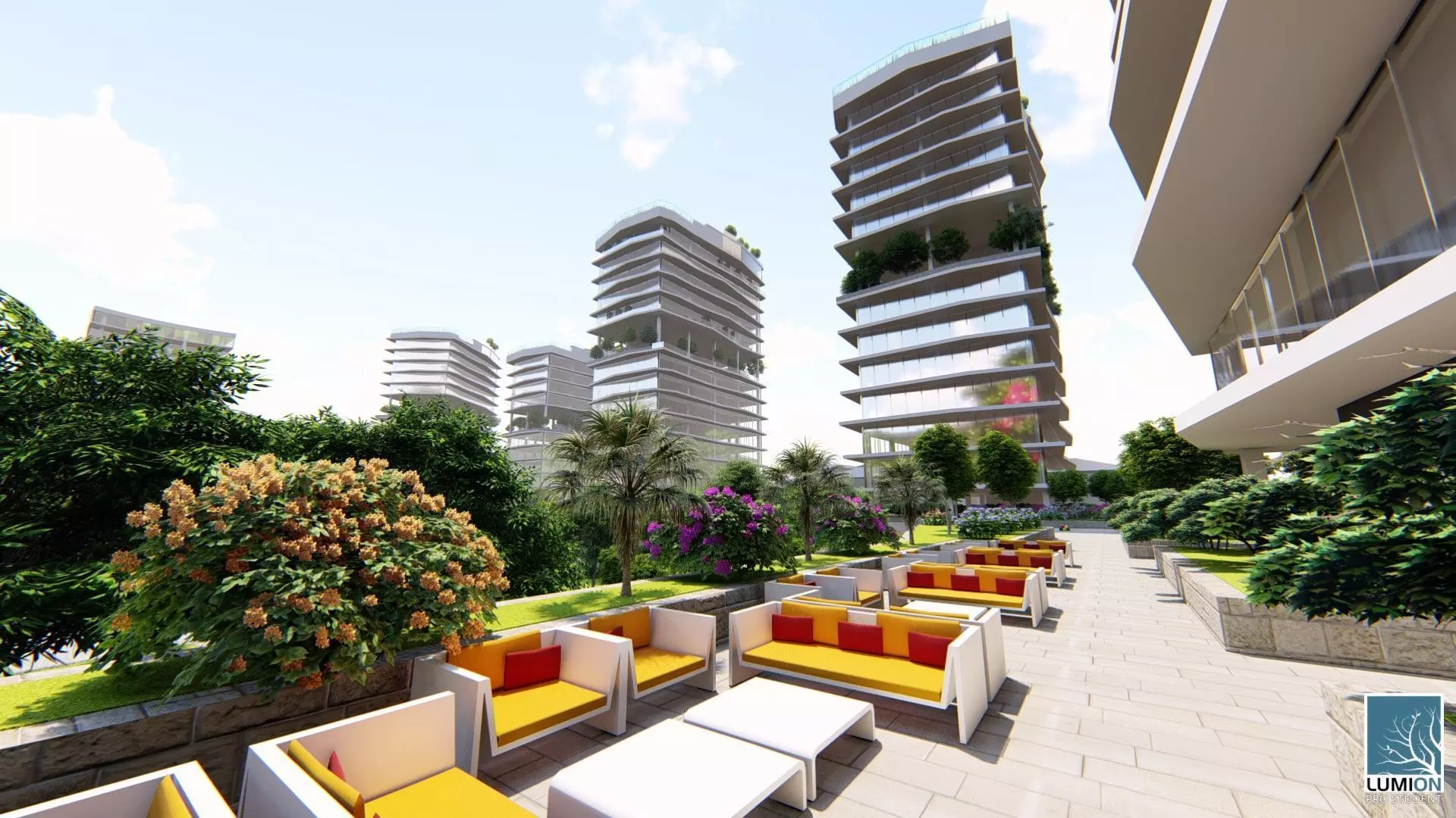 Highrise Residences Offices Shopping Mall Complex 3D model_22