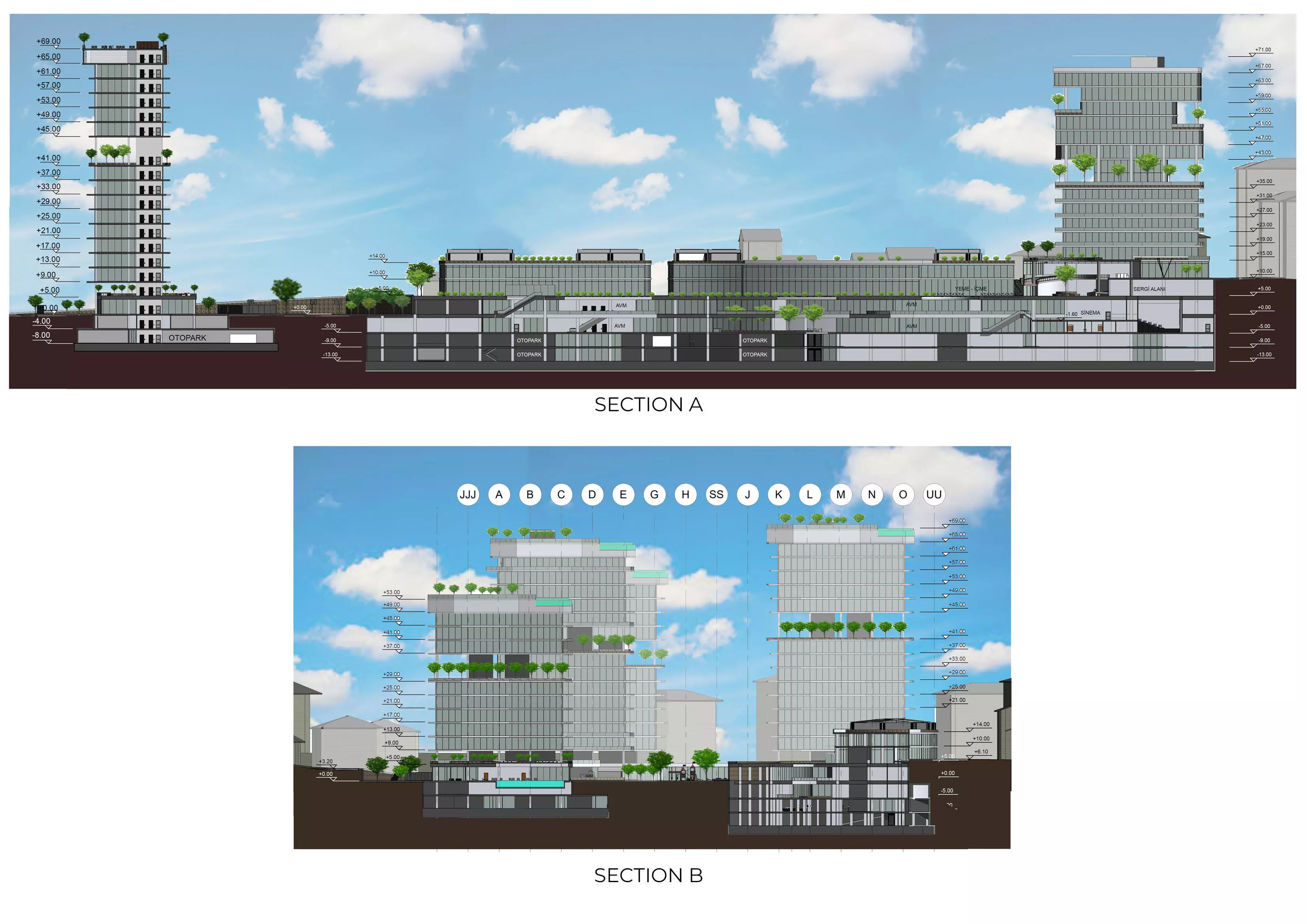 Highrise Residences Offices Shopping Mall Complex 3D model_7