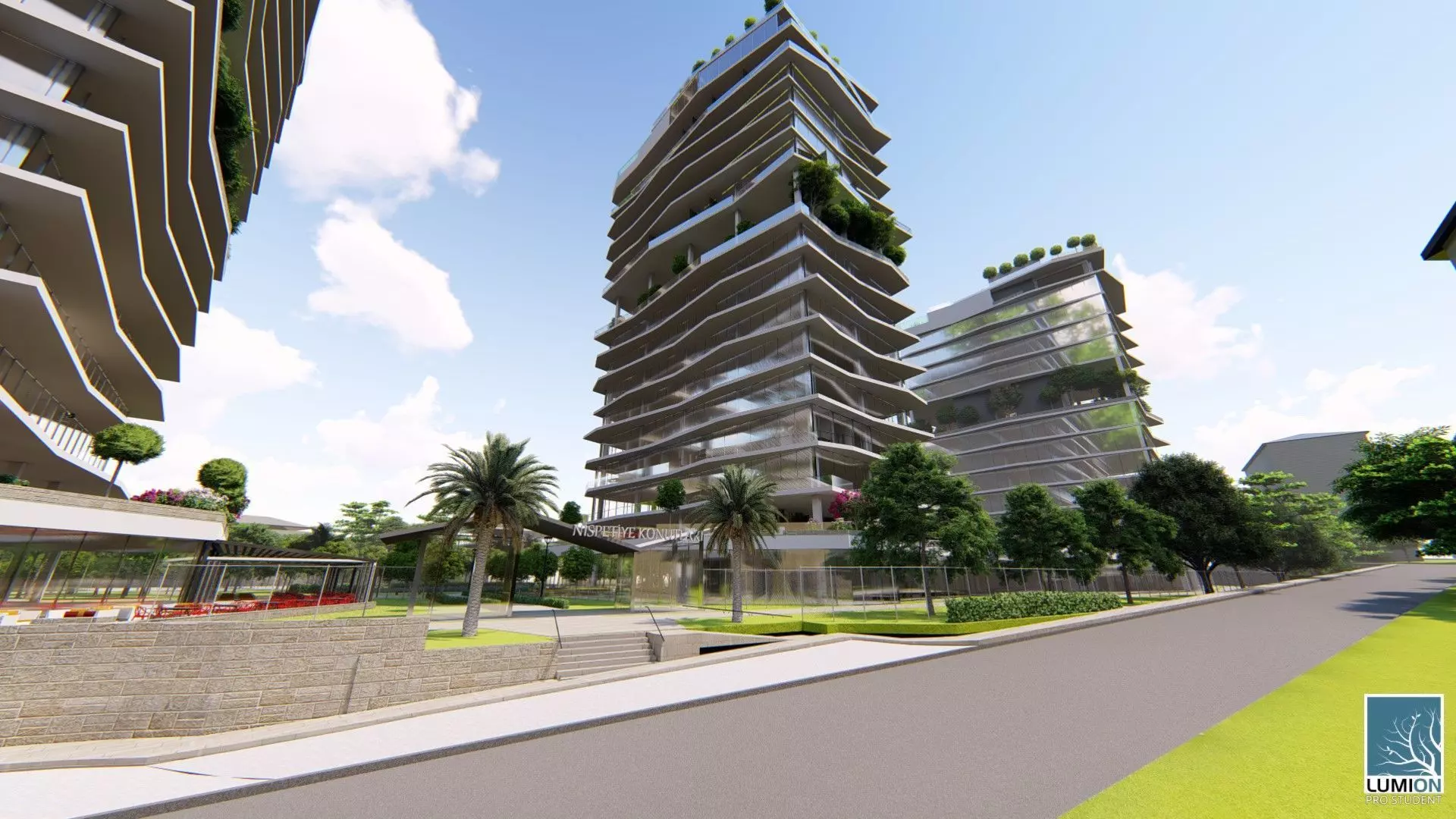 Highrise Residences Offices Shopping Mall Complex 3D model_13