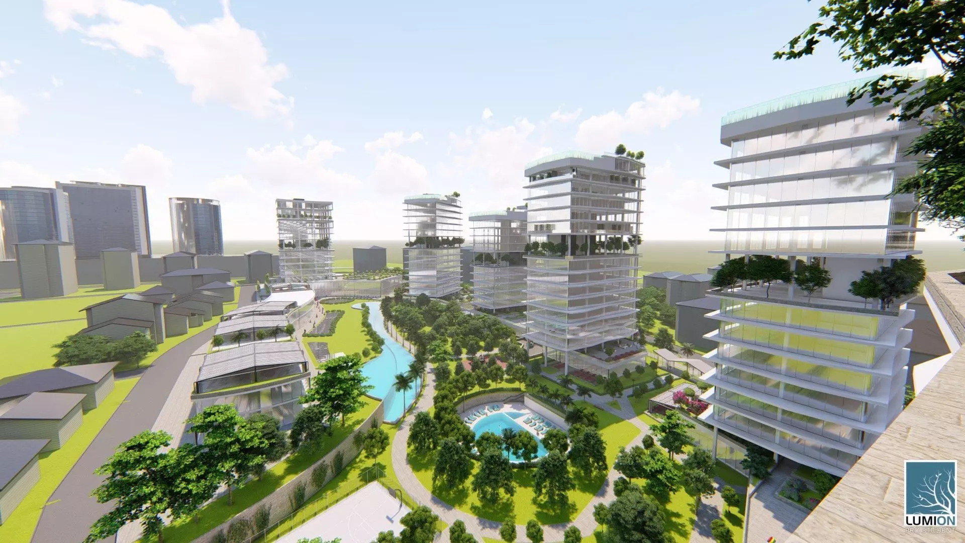 Highrise Residences Offices Shopping Mall Complex 3D model_14