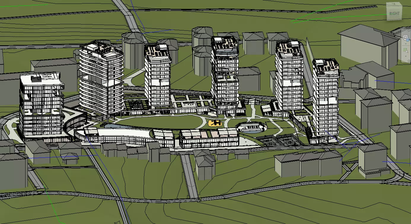 Highrise Residences Offices Shopping Mall Complex 3D model_21