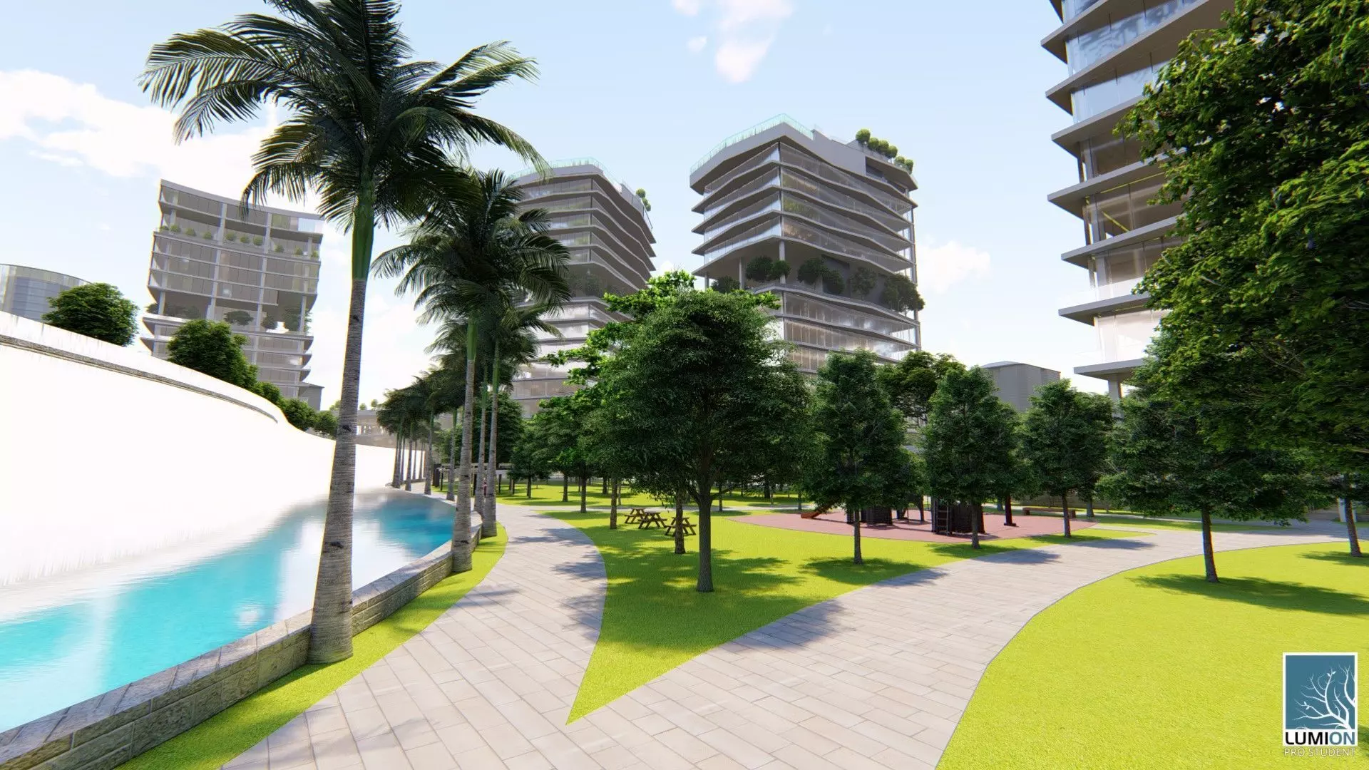 Highrise Residences Offices Shopping Mall Complex 3D model_18