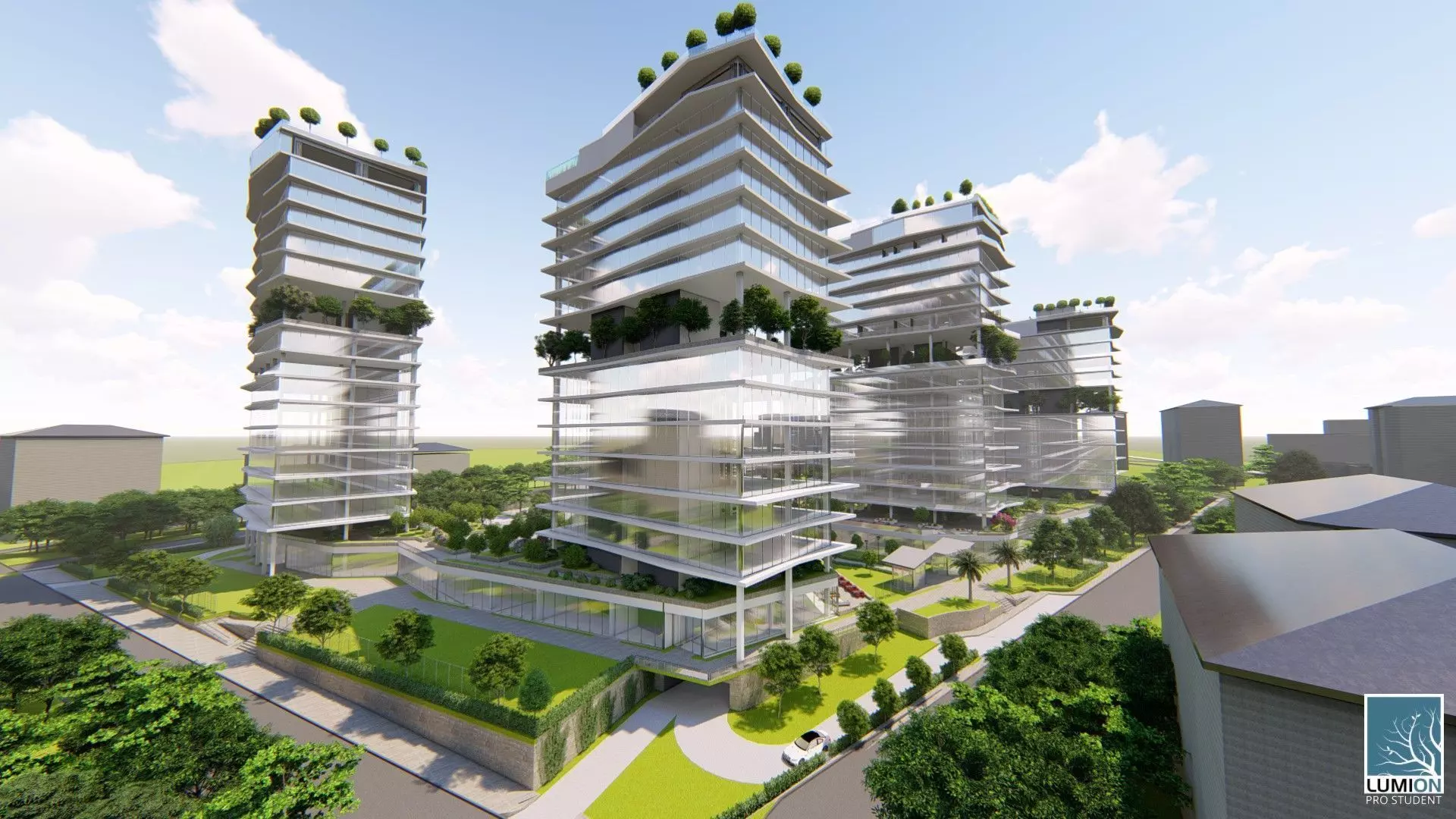 Highrise Residences Offices Shopping Mall Complex 3D model_12