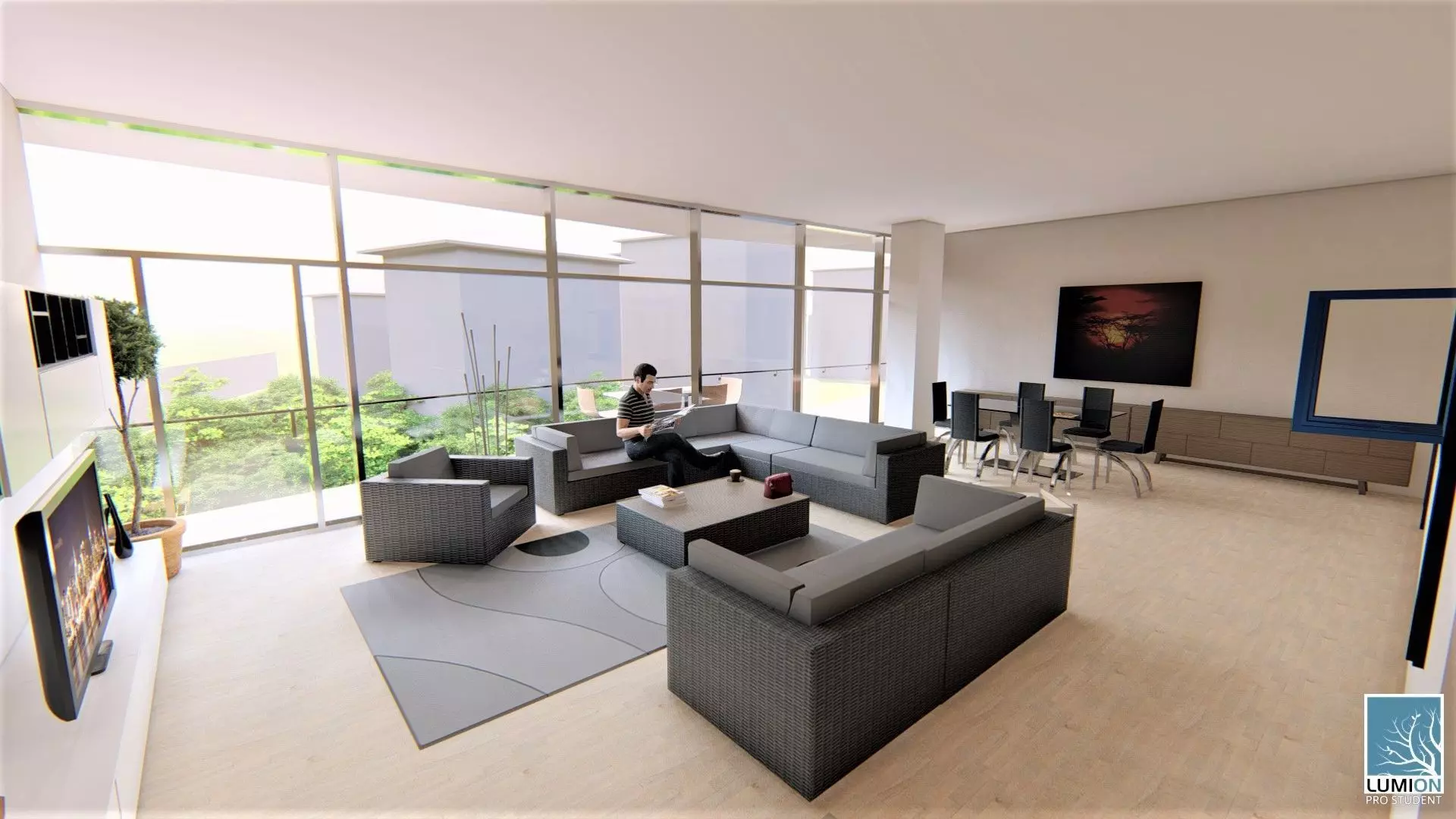 Highrise Residences Offices Shopping Mall Complex 3D model_16