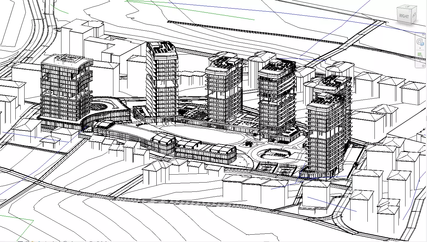 Highrise Residences Offices Shopping Mall Complex 3D model_8