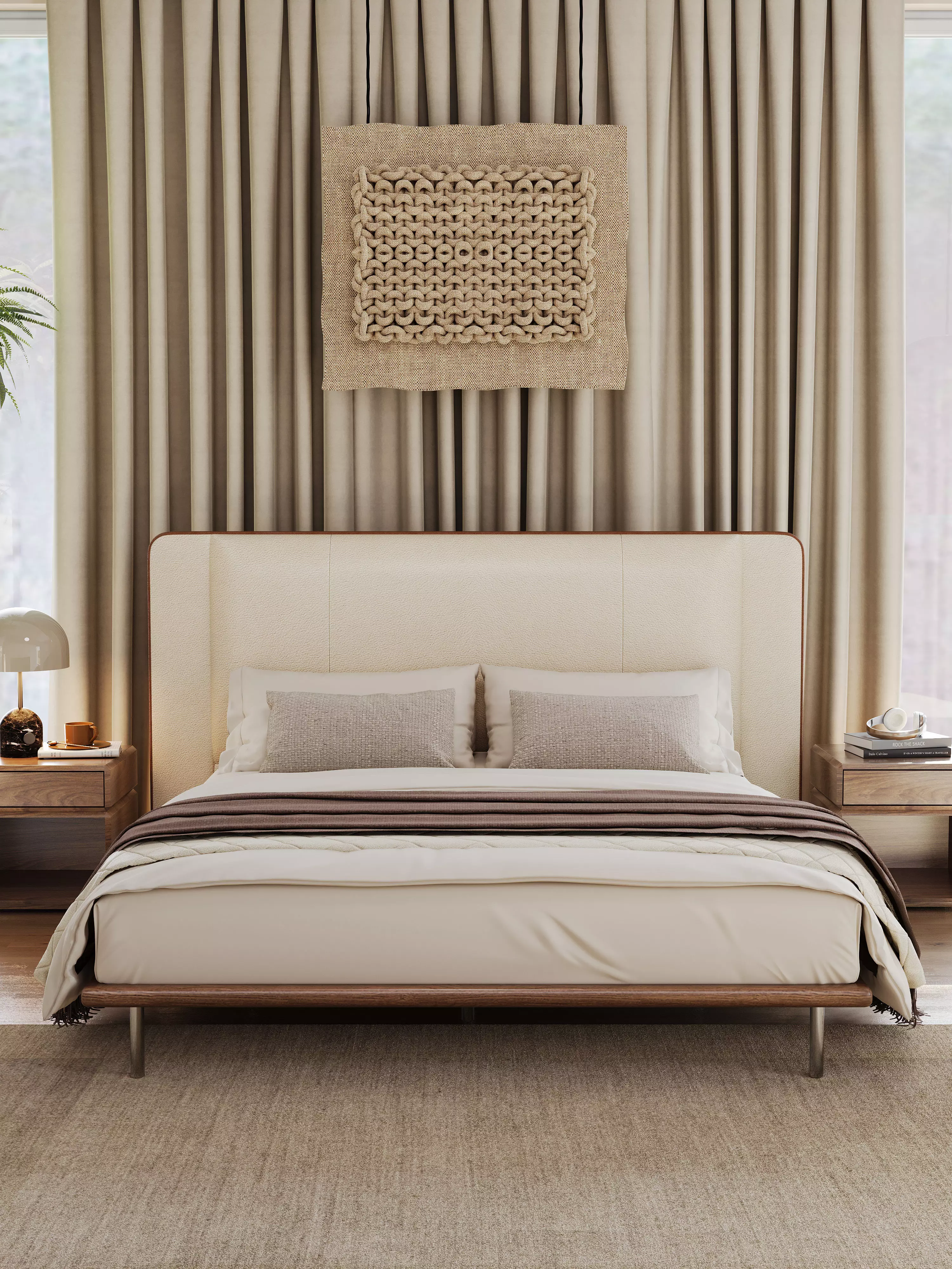 scandinavian bedroom scene 3D model_1