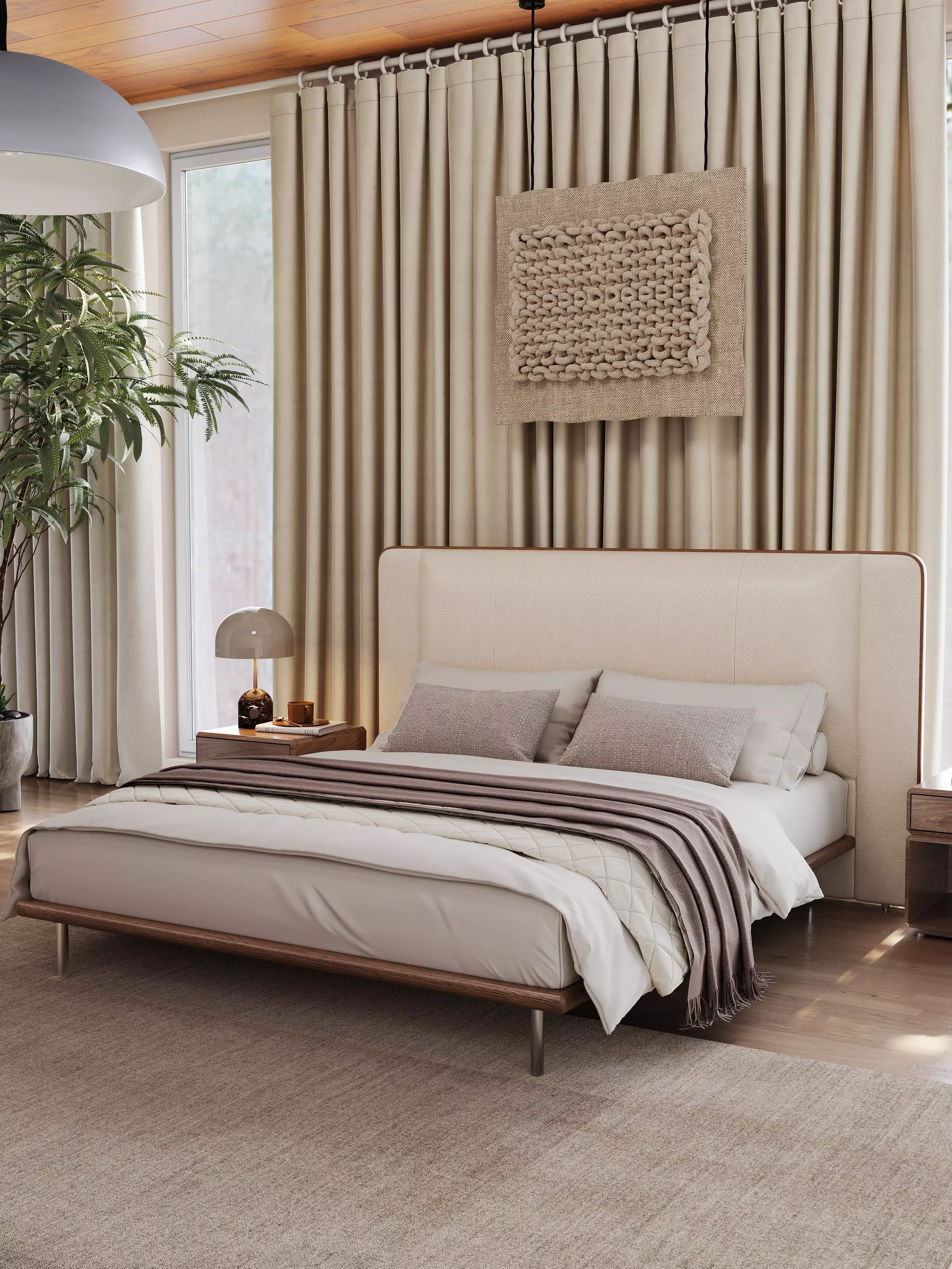 scandinavian bedroom scene 3D model_2