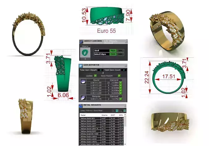 Gold jewelry stl 3dm Ring a wedding band mmodel jr00257