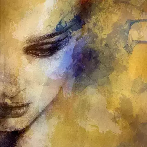 Watercolor Muse Portrait Wallpaper Texture