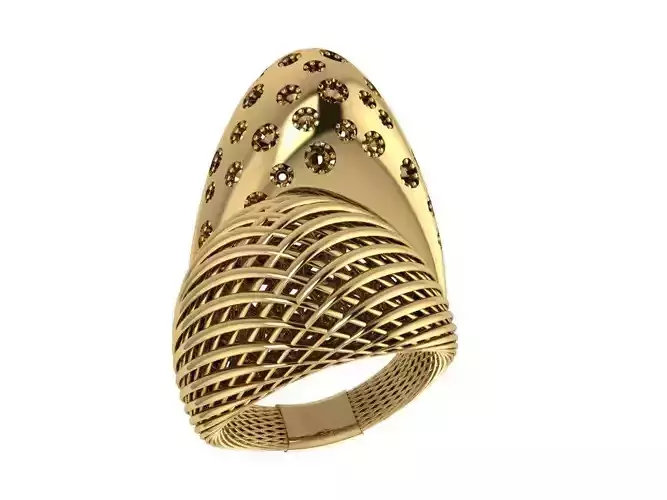 Ready Women Gold Ring STL 3D Models  3D print model