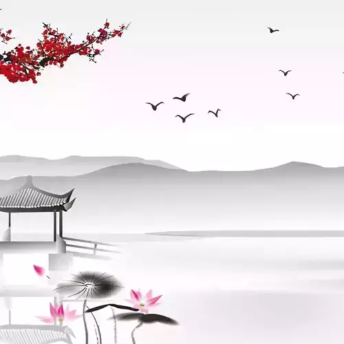 Zen Ink Landscape Wallpaper Texture Texture