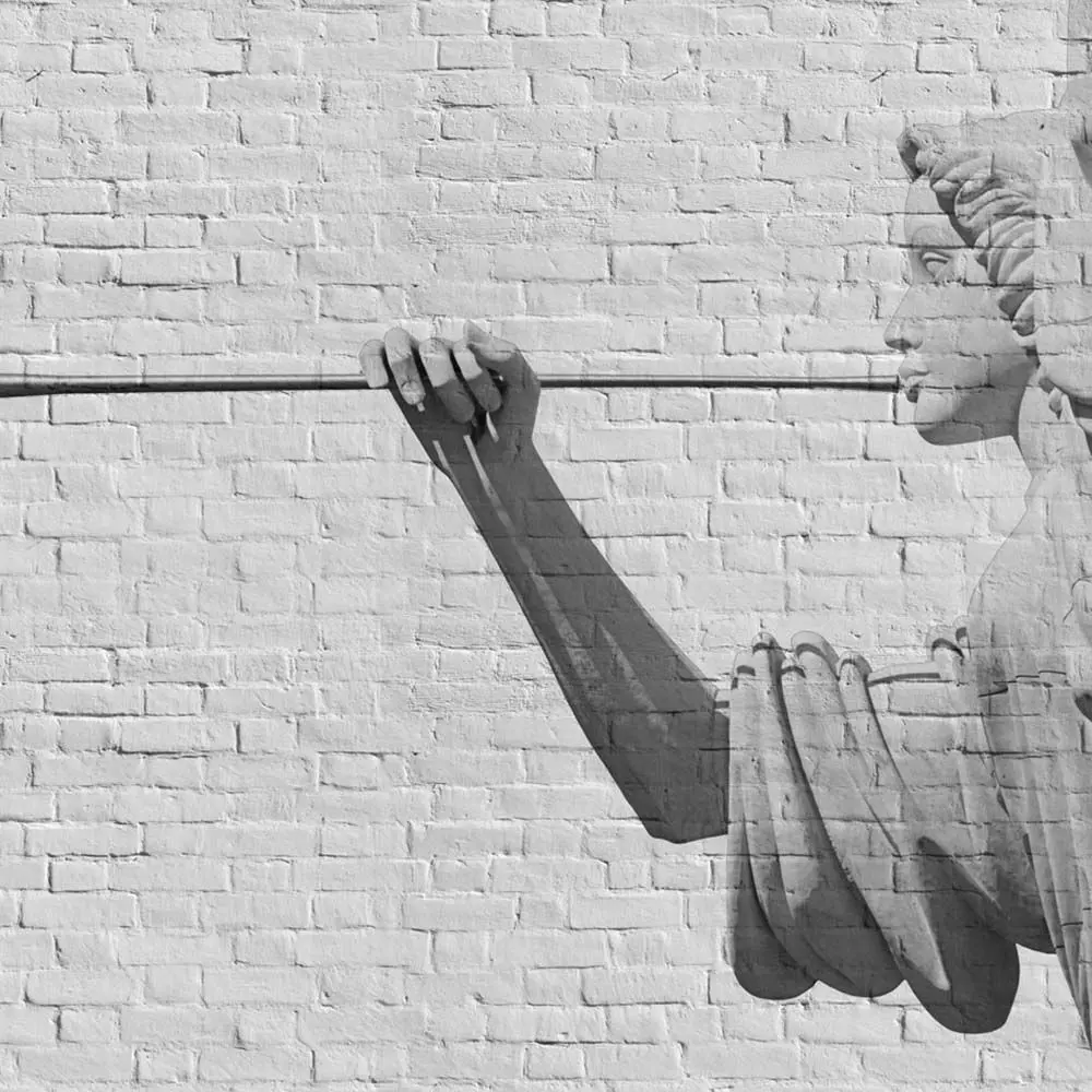 Relief Archer on White Brick Wallpaper Texture Texture