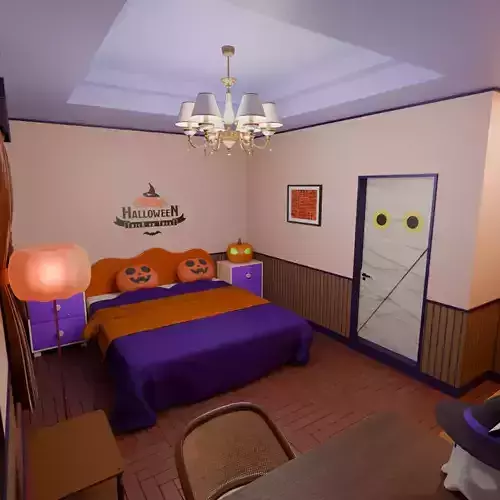 Halloween themed Hotel Room