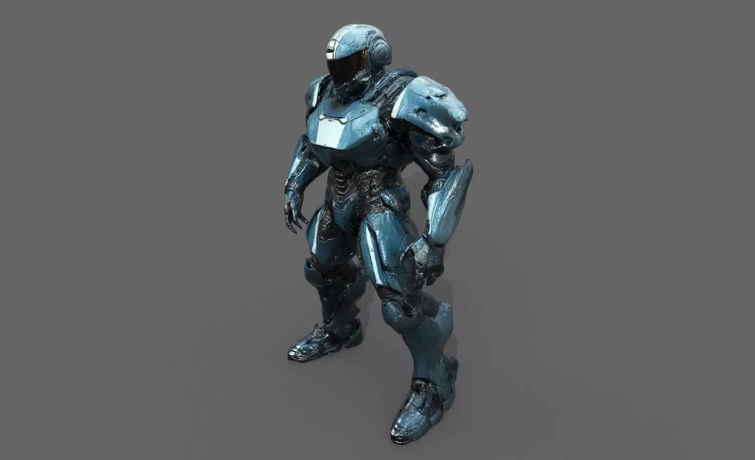 Cyborg Fighter Pack 1 Low-poly 3D model_9