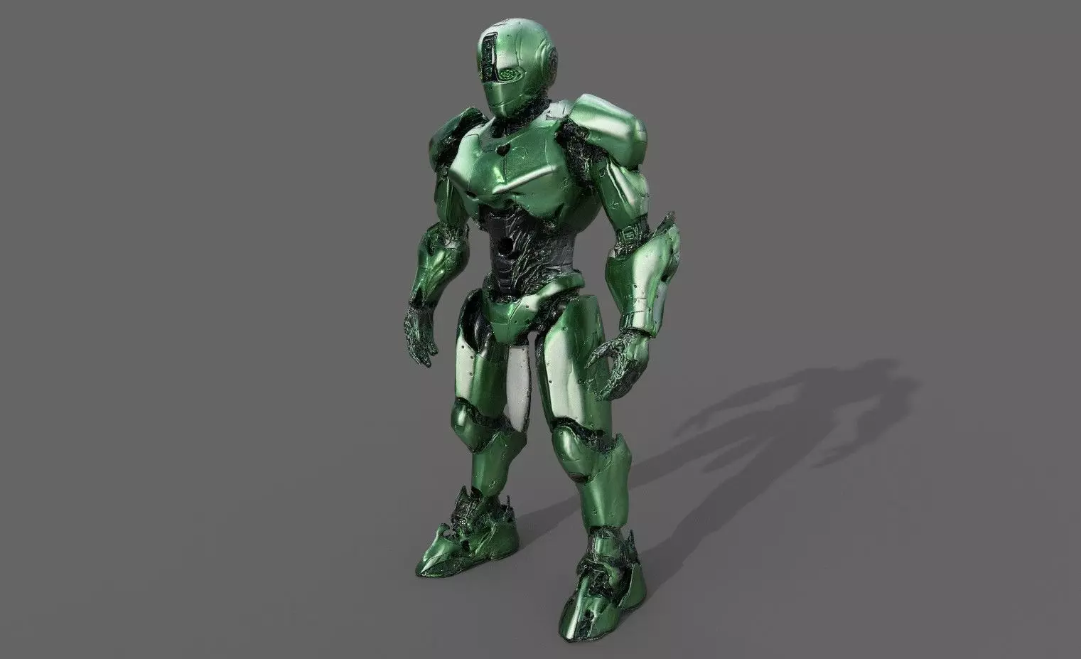Cyborg Fighter Pack 1 Low-poly 3D model_7