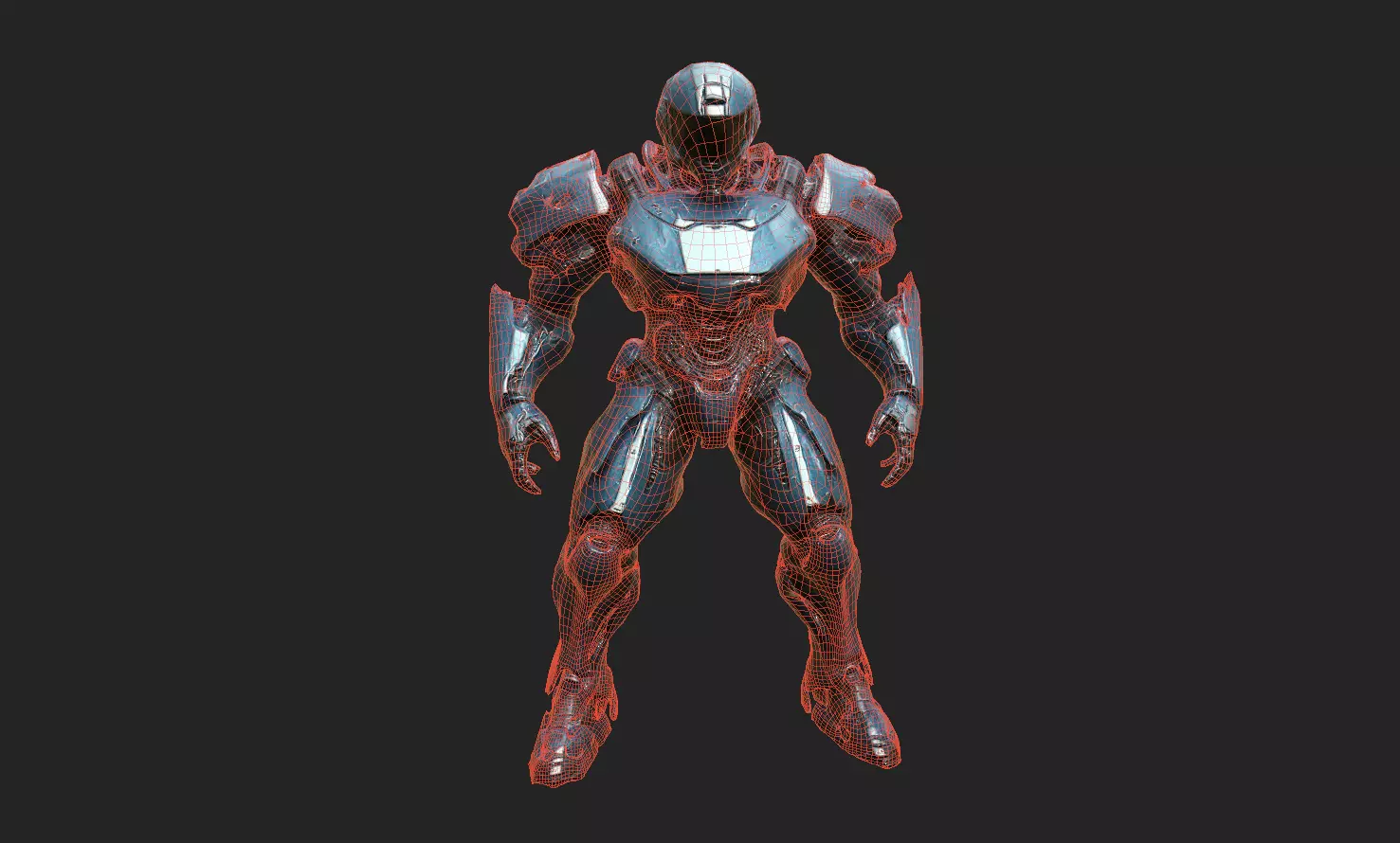 Cyborg Fighter Pack 1 Low-poly 3D model_28
