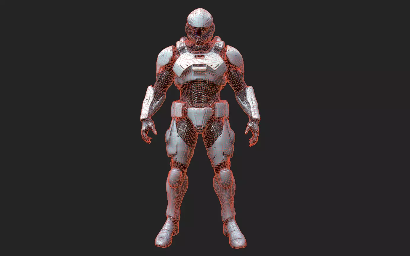 Cyborg Fighter Pack 1 Low-poly 3D model_25