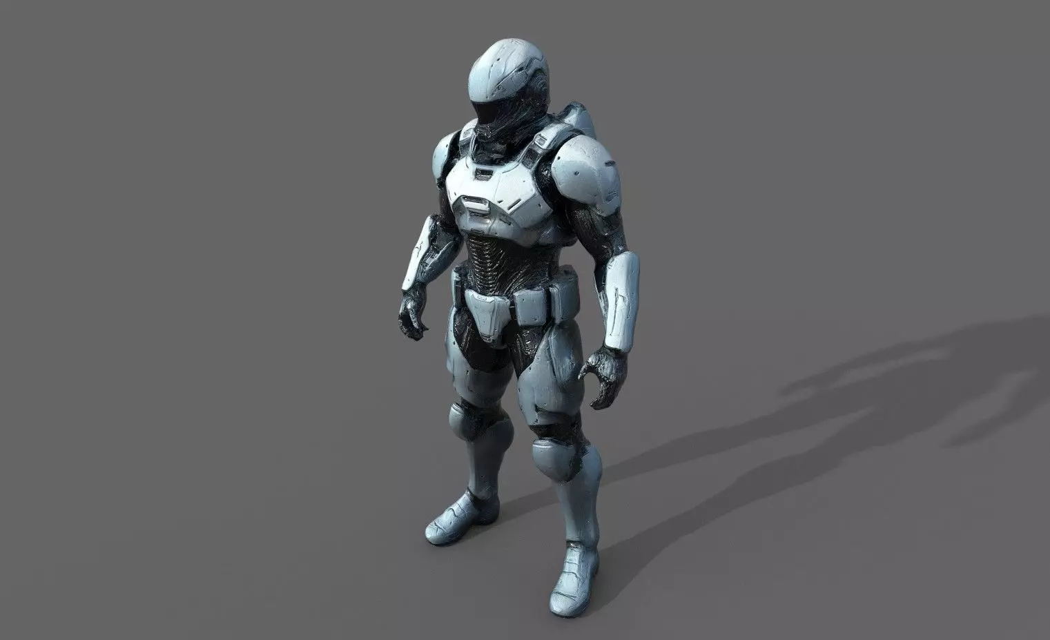 Cyborg Fighter Pack 1 Low-poly 3D model_6
