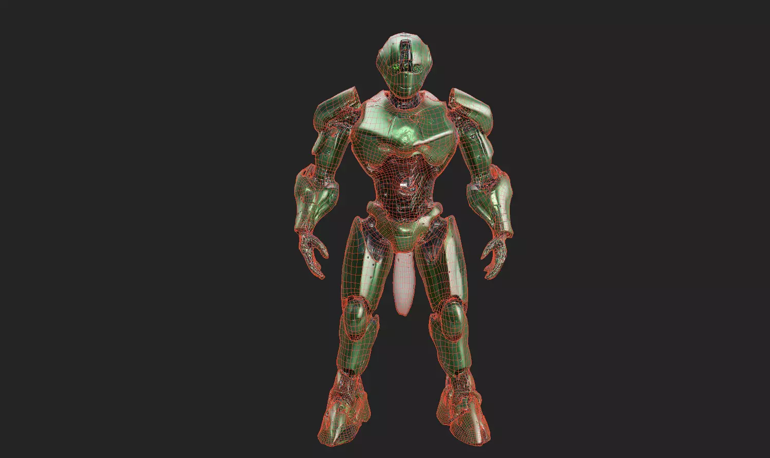 Cyborg Fighter Pack 1 Low-poly 3D model_26