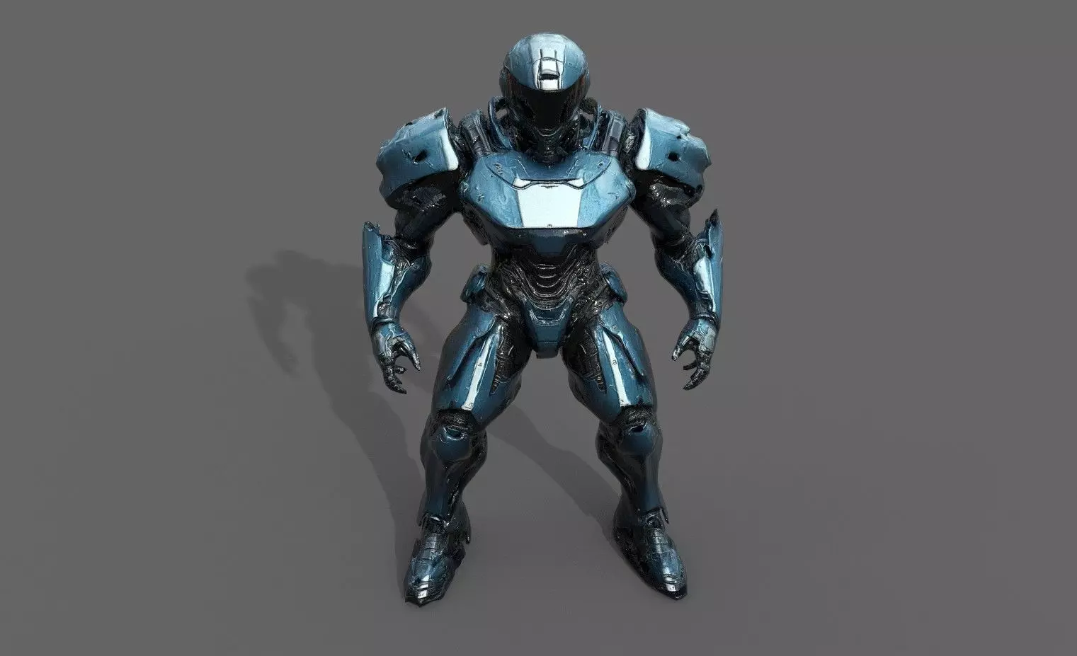 Cyborg Fighter Pack 1 Low-poly 3D model_4