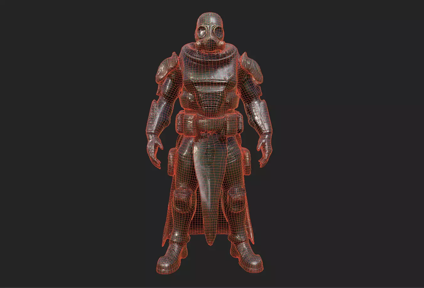 Cyborg Fighter Pack 1 Low-poly 3D model_29