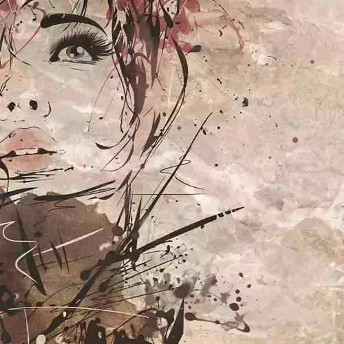 Sepia Ink Muse on Marble Wallpaper Texture